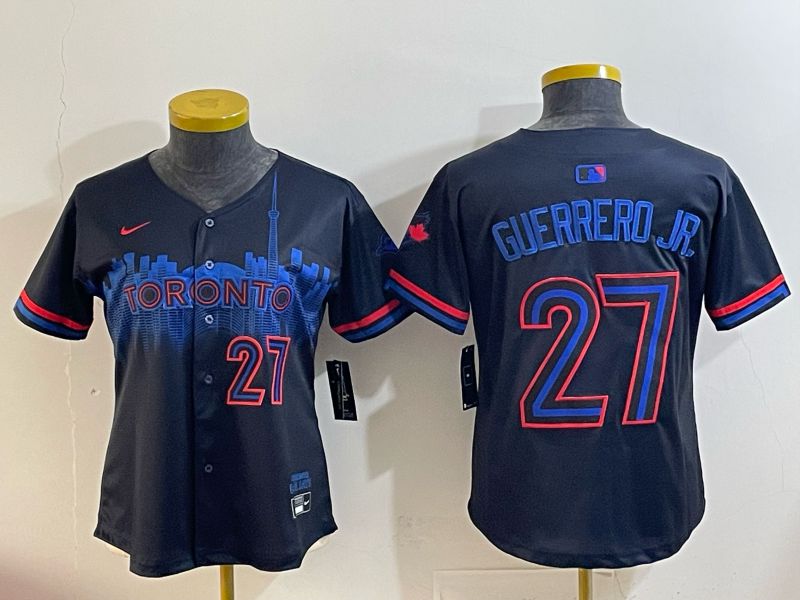 Women 2025 Toronto Blue Jays #27 Guerrero jr black Joint Name Nike MLB Jersey style 002